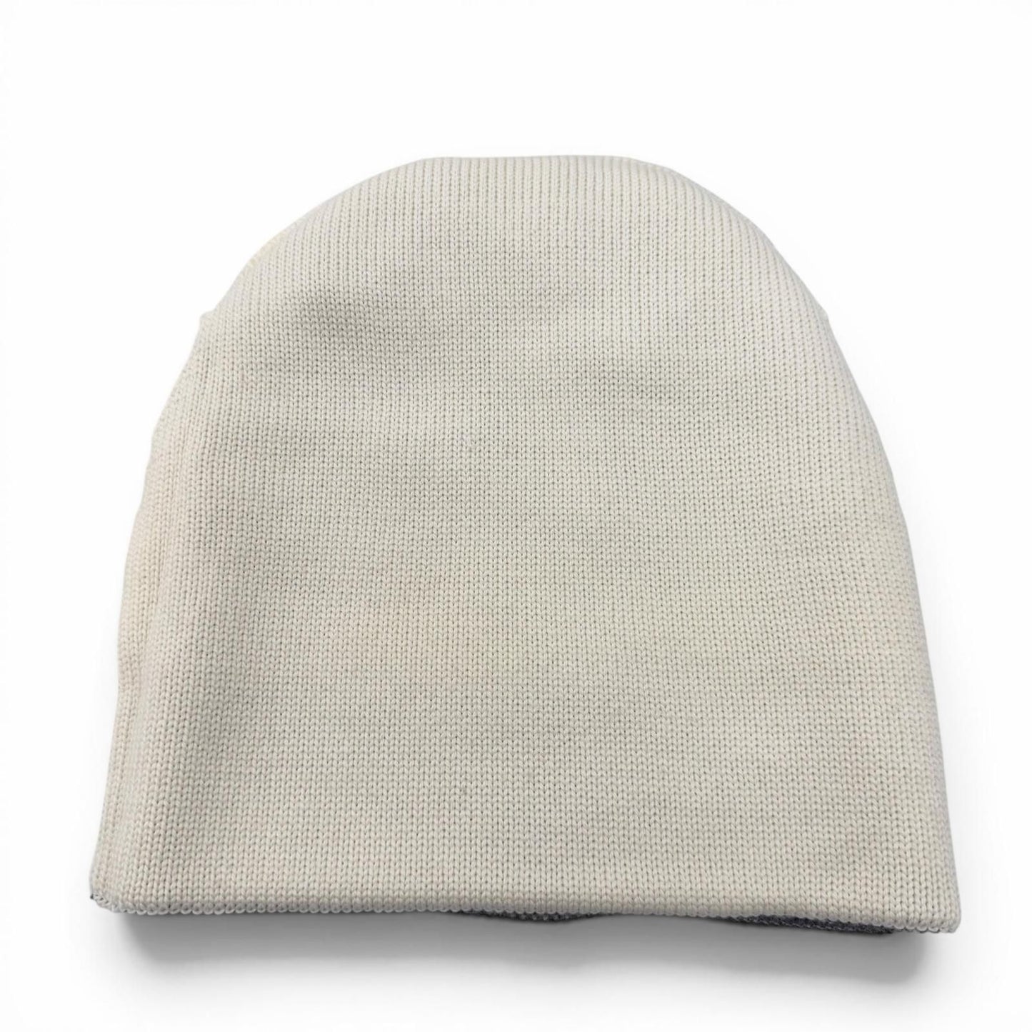 Chanel Sports Line Wool Silk CC Logo Hat Beanie Knit Cap Gray Ivory — view 9