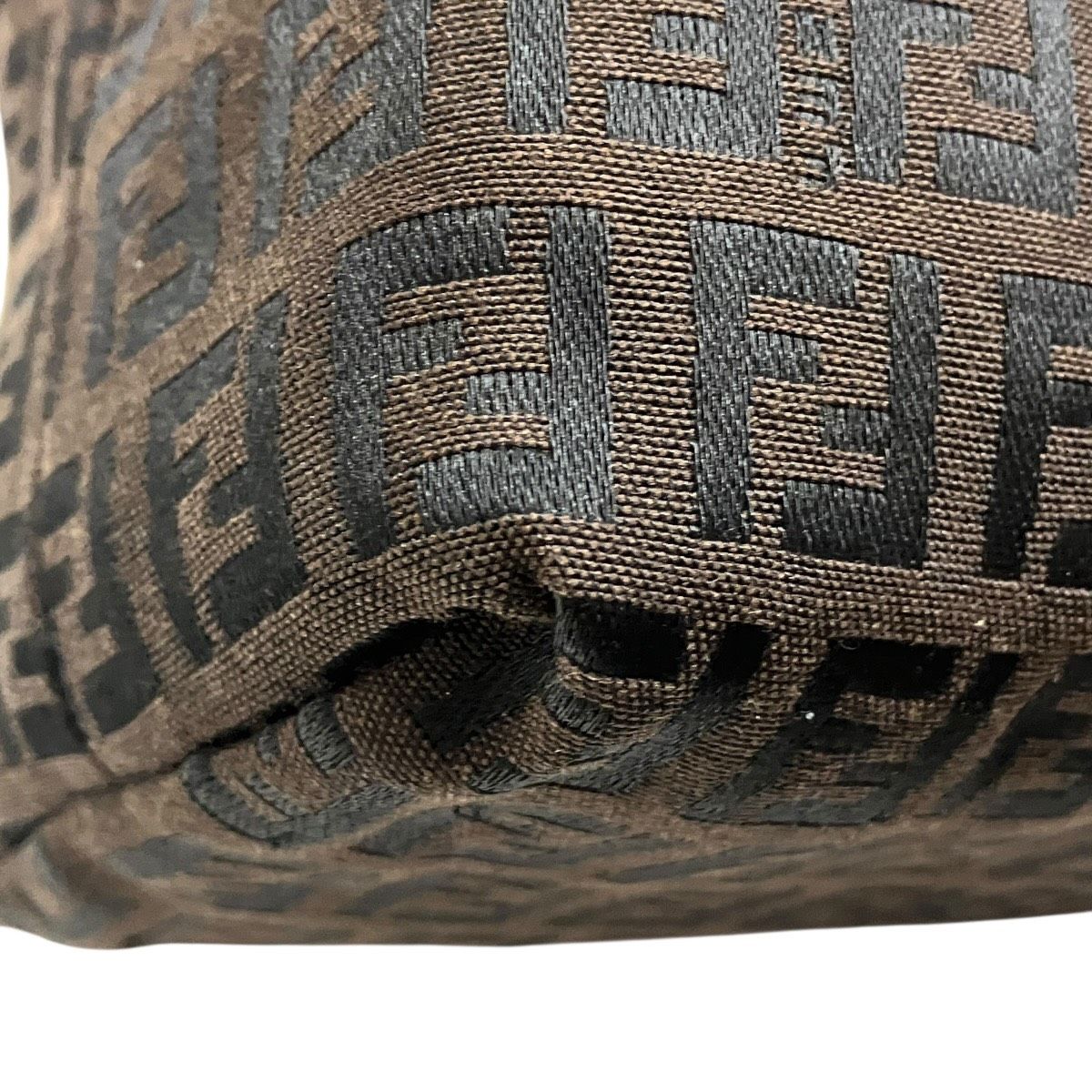 Fendi Zucca Pattern Pouch Handbag Canvas Leather — view 9