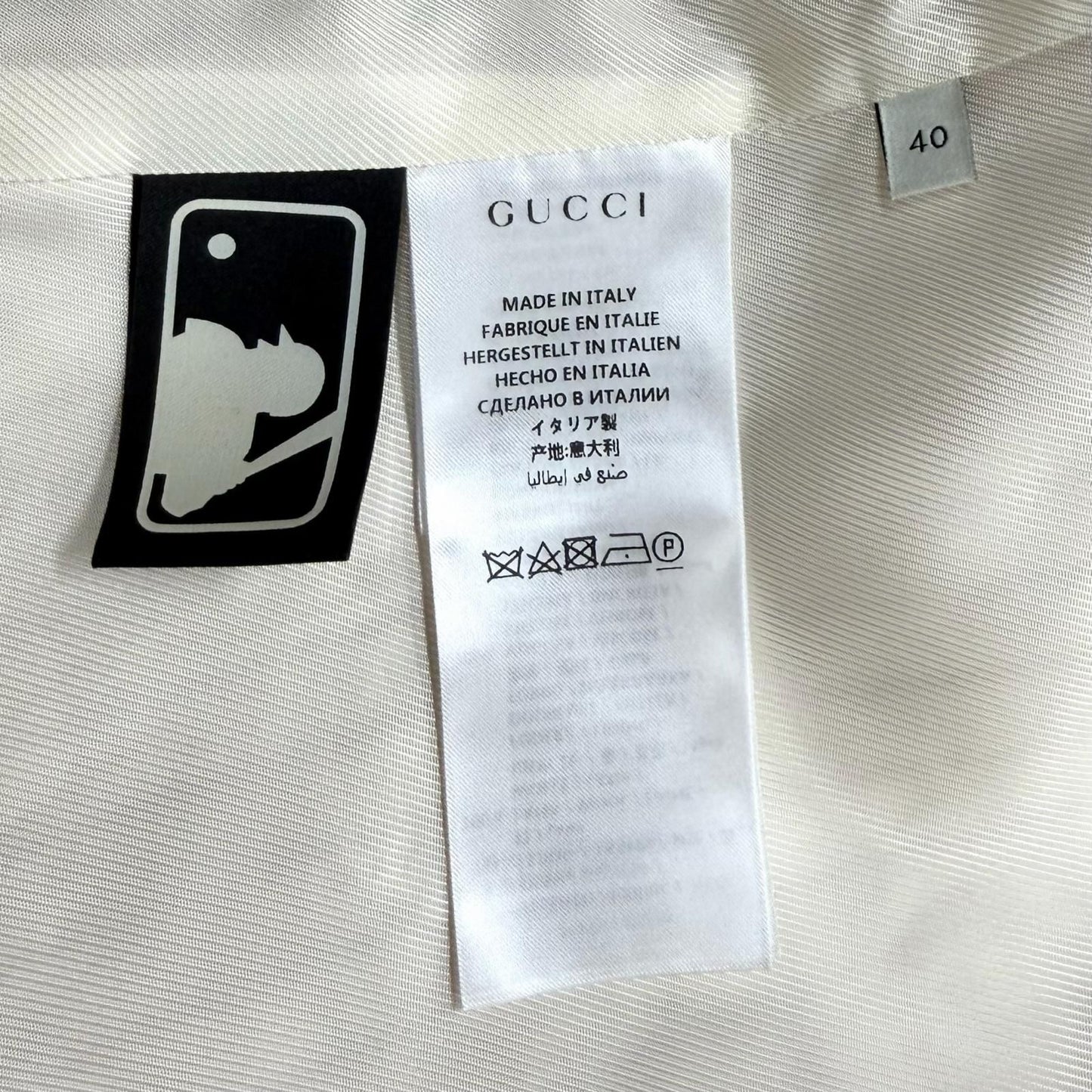Gucci New York Yankees Wool Interlocking Striped Jacket Beige Red 40 — view 9