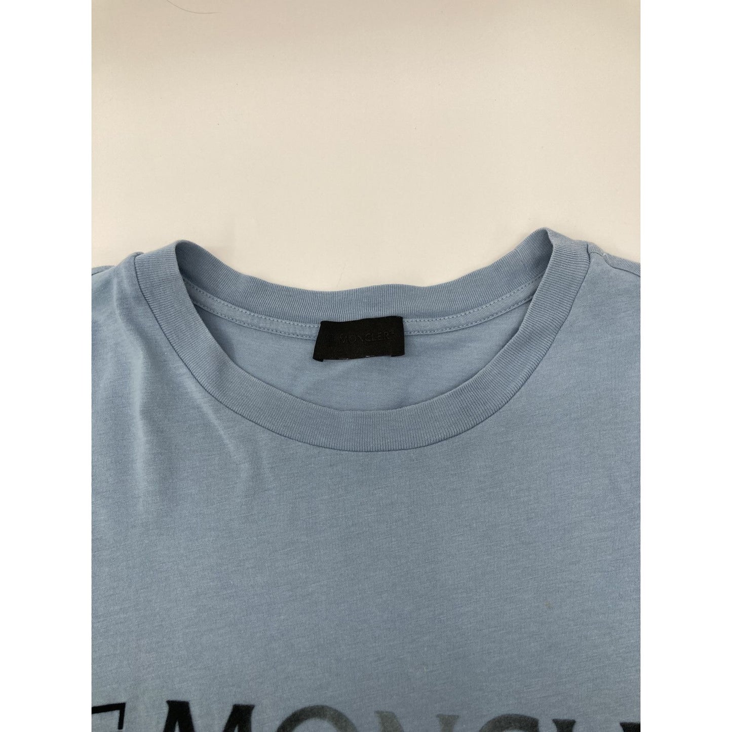 Moncler Light Blue Logo Short Sleeve T-Shirt — view 9