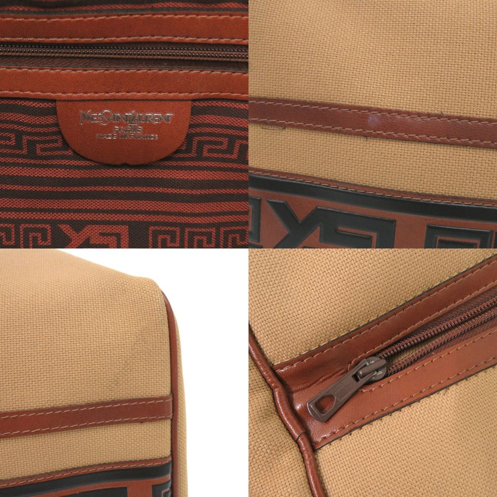 Saint Laurent Yves Vintage Logo Canvas Leather Brown Boston — view 8