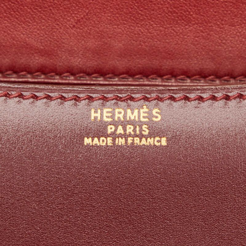 Hermes Constance 23 Shoulder Bag Rouge Ash Wine Red Box Calf — view 9