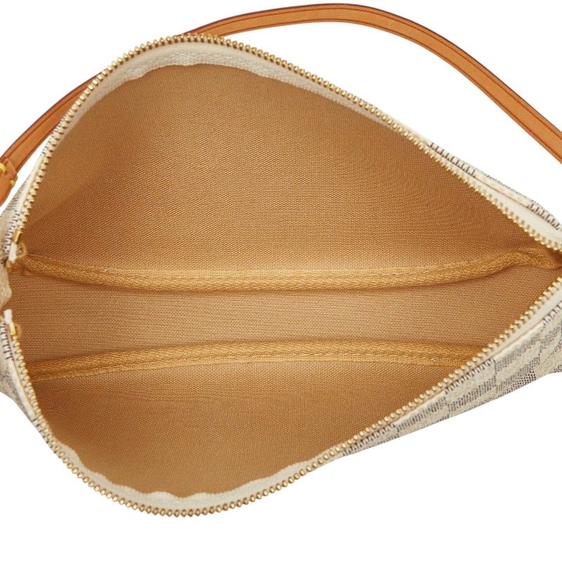 Louis Vuitton Damier Azur Pochette Handbag Pouch White Leather — view 9