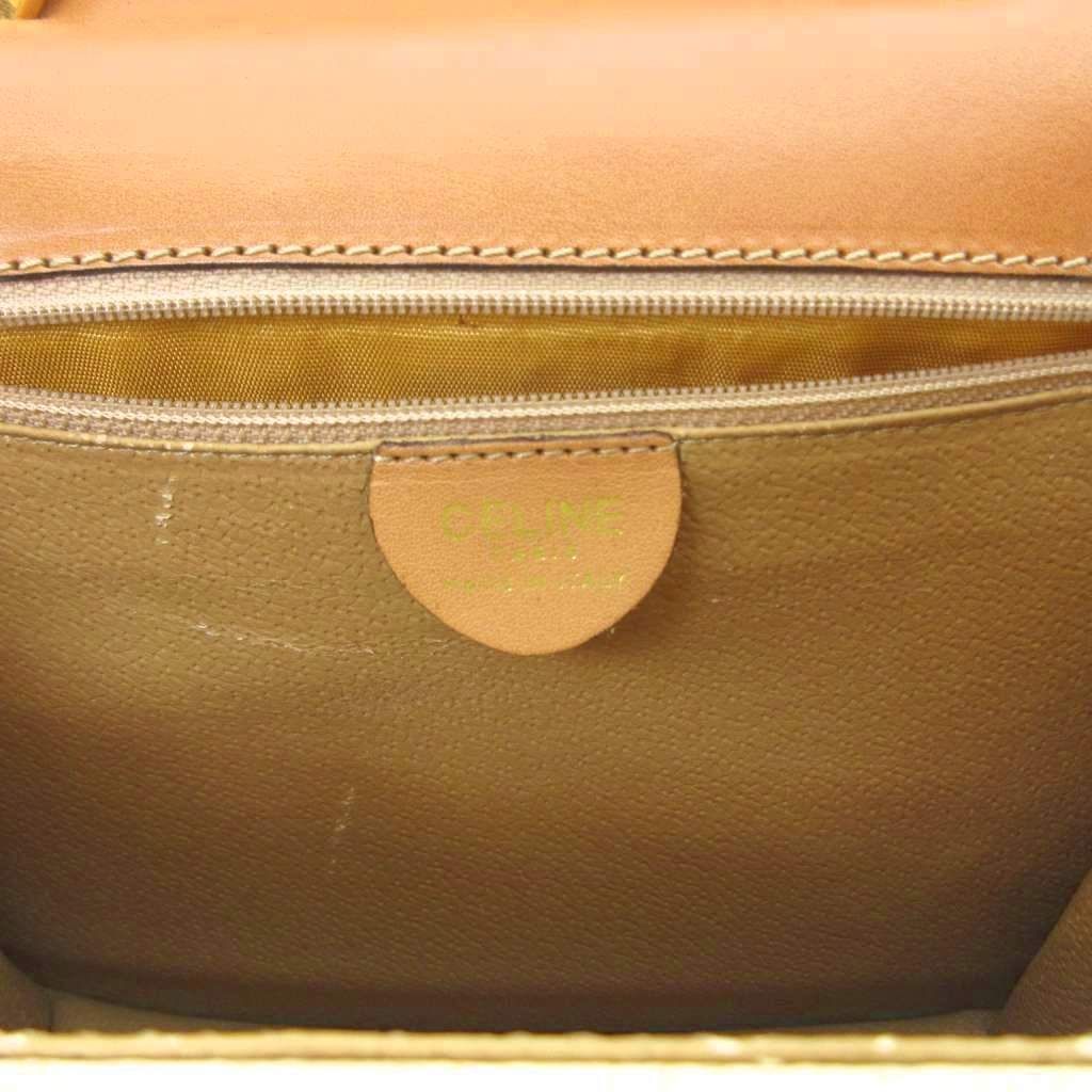 Celine Vintage White Macadam Triomphe Double Flap Handbag Logo HW — view 9