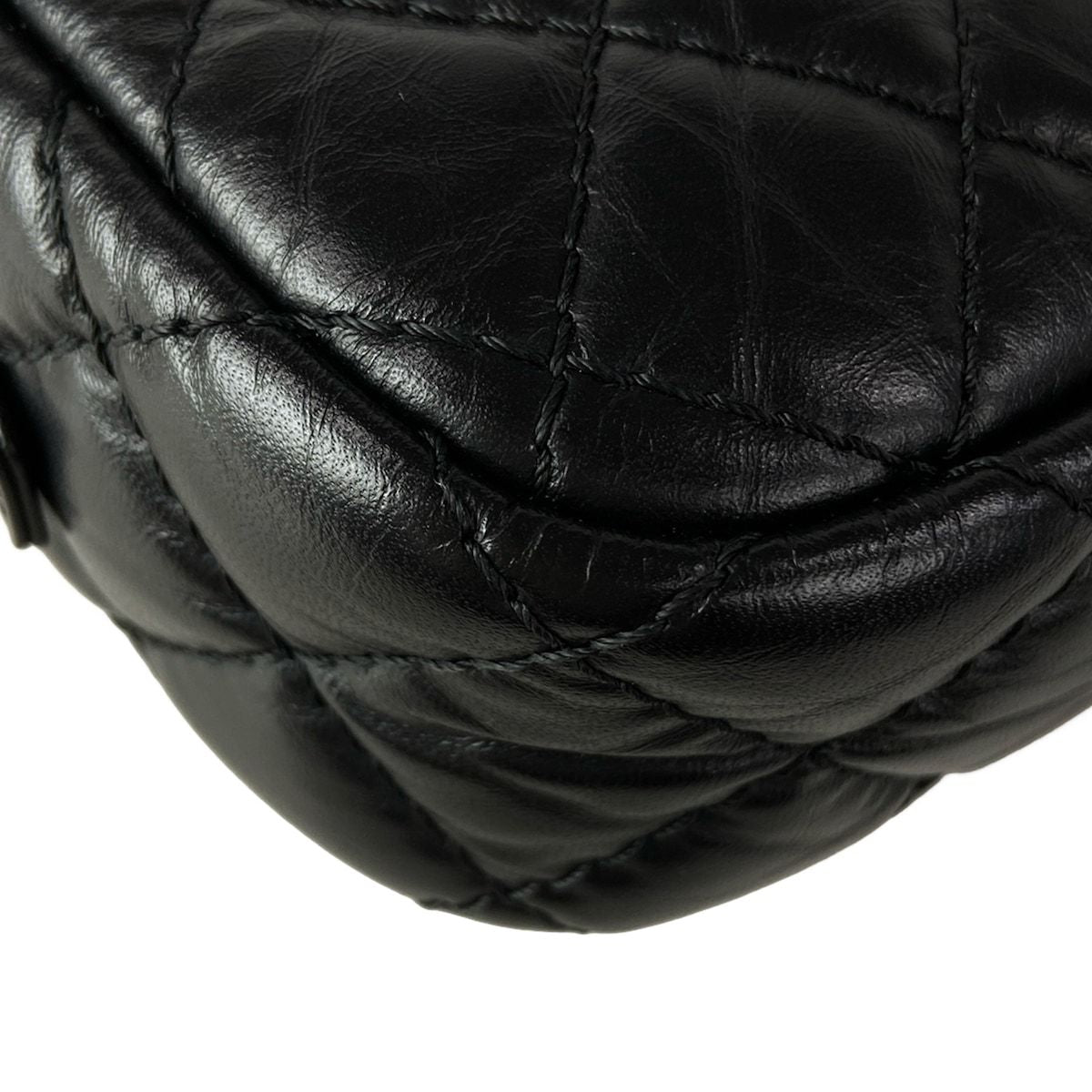 Chanel Shoulder Bag Quilted 2.55 Black Chain Gold Mademoiselle — view 9
