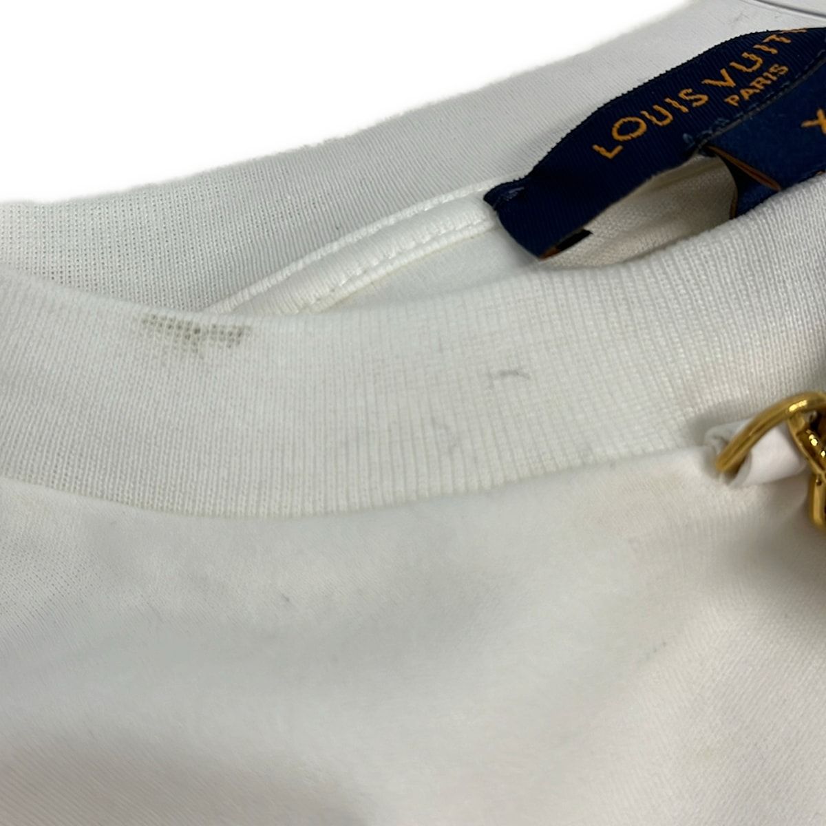 Louis Vuitton Short Sleeve T-Shirt XS Uol White Gold Crew — view 6