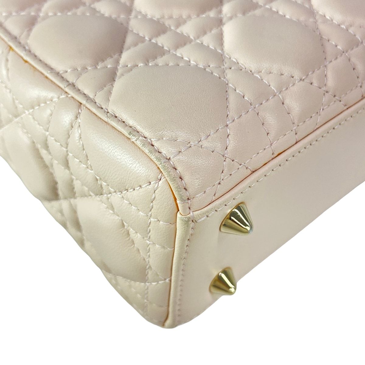Dior Handbag Lady MY Abcdior Bag Small Light Pink Gold Lambskin — view 9