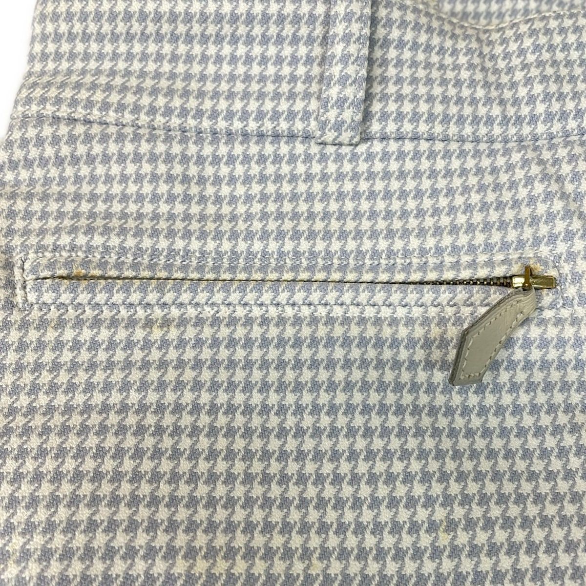 Hermes Pants 40 M Light Blue White Houndstooth — view 8