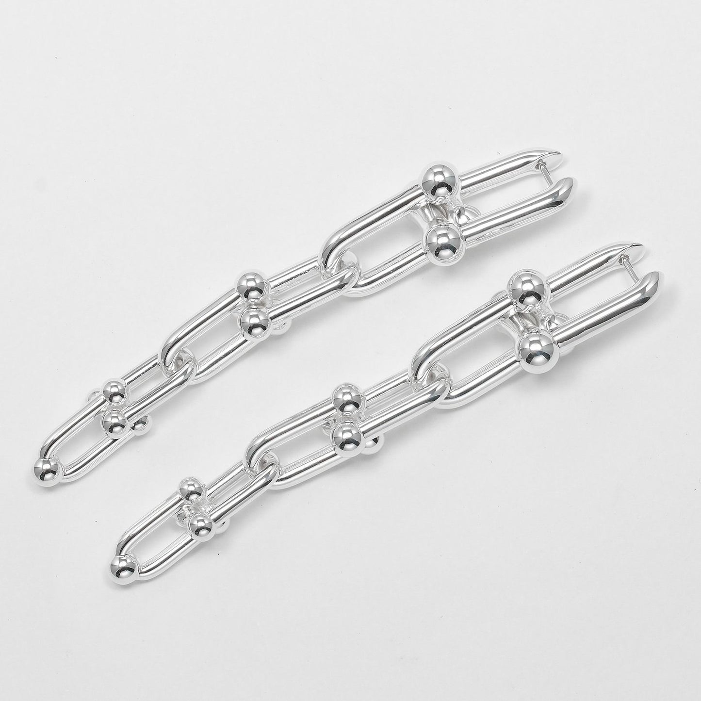 Tiffany & Co Graduated Link 925 Sterling Silver Earrings — view 8