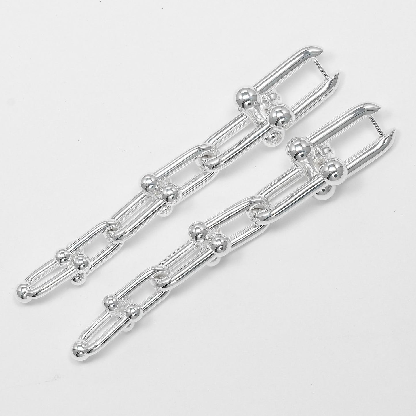 Tiffany & Co Graduated Link 925 Sterling Silver Earrings — view 8