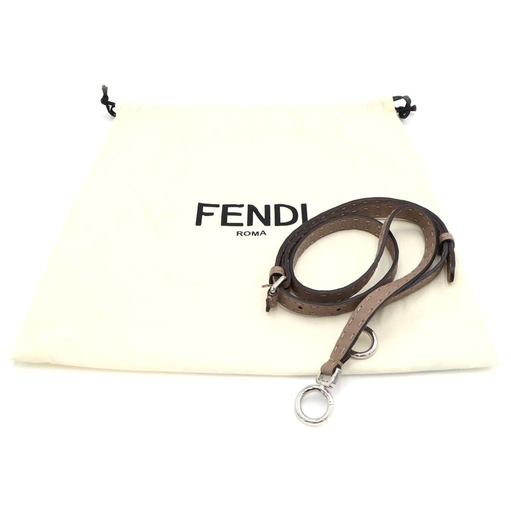Fendi Peekaboo Mini Gray Ju 2-Way Shoulder Bag Leather Silver — view 6