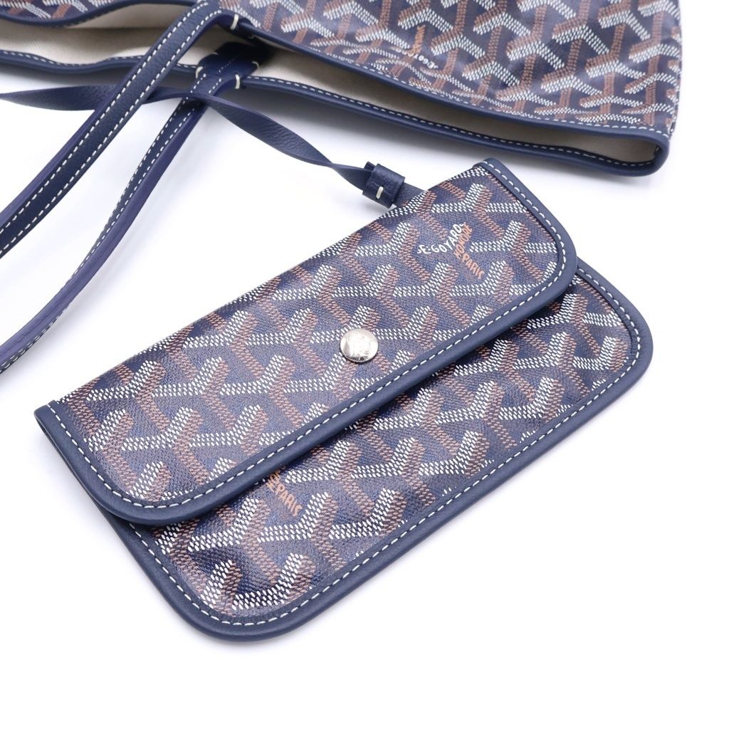 Goyard Saint Louis GM Tote Navy Leather — view 6