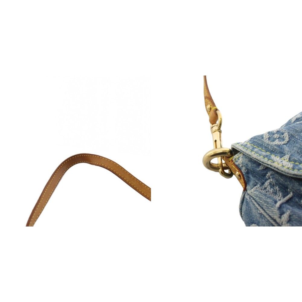 Louis Vuitton Mini Pleaty Monogram Denim Handbag Blue KH — view 9