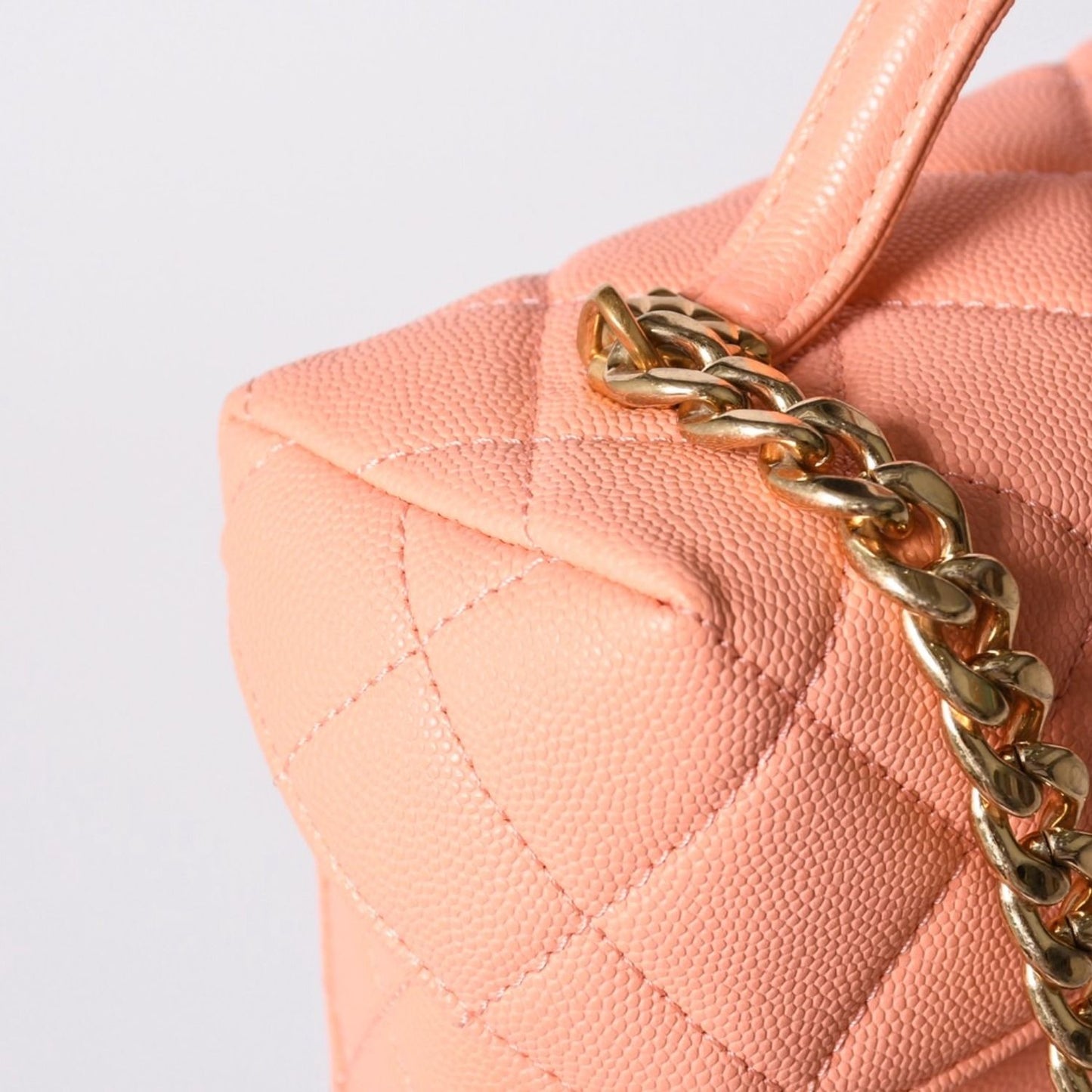 Chanel Vanity Chain Shoulder Bag 2-Way Base CC Logo Caviar Leather Pink — view 8