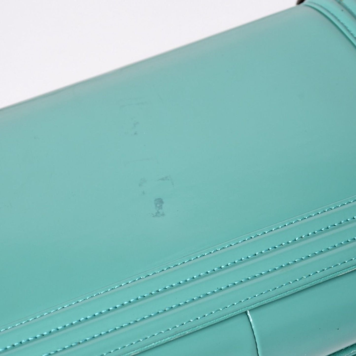 Chanel Boy Large Chain Shoulder Bag CC Logo Calfskin Turquoise — view 8