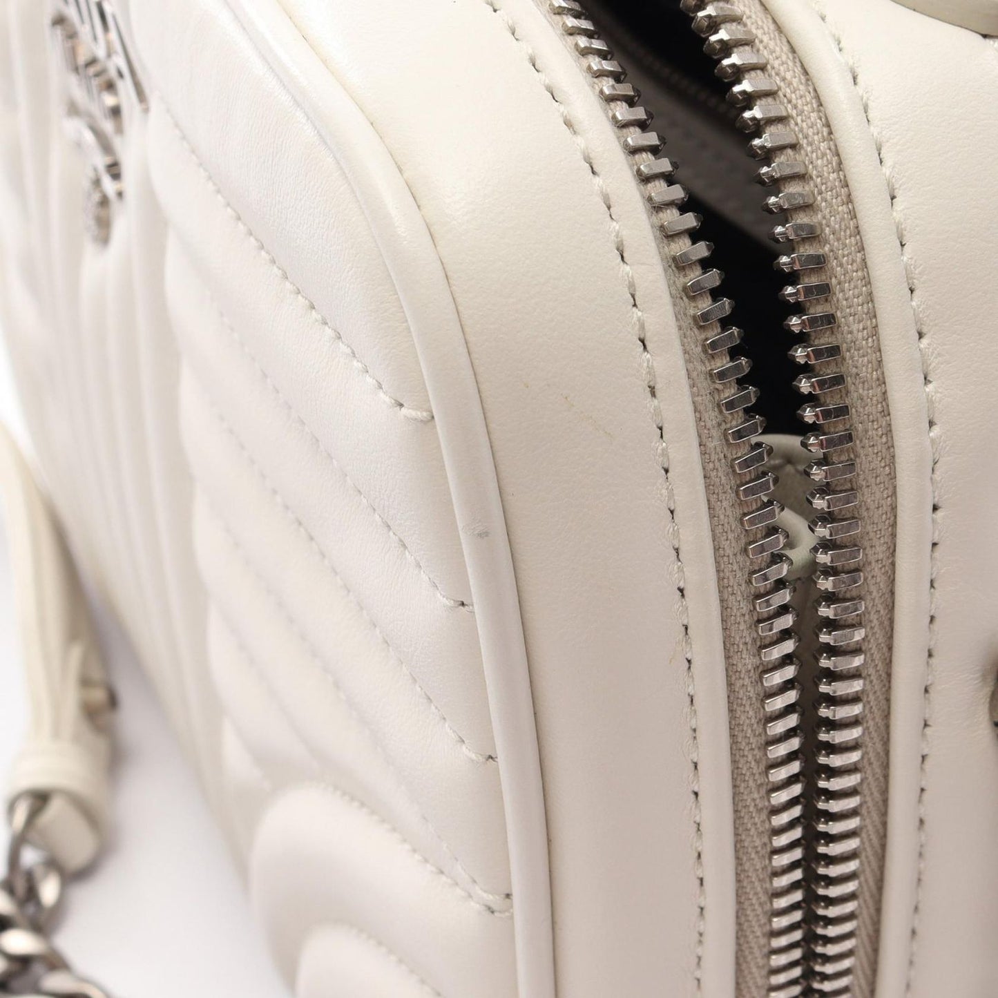 Prada Handbag Diagram 2-Way White Leather Chain — view 7