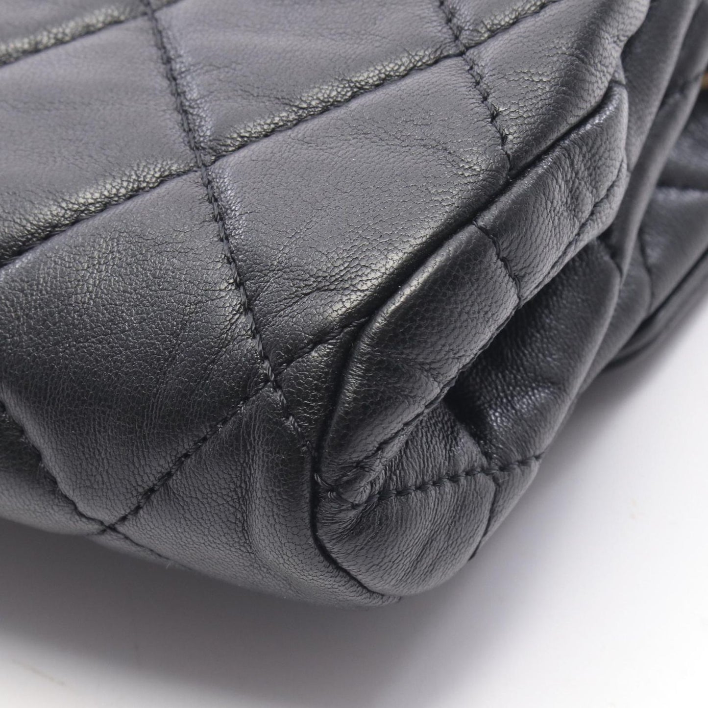 Chanel Shoulder Bag Quilted Small Flap Black Lambskin Chain — view 6