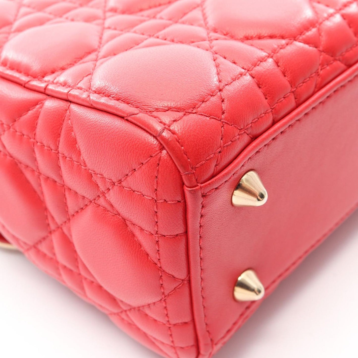 Dior Handbag Lady Dior MY Abcdior Lady Dior Small Cannage 2-Way Red Leather — view 9