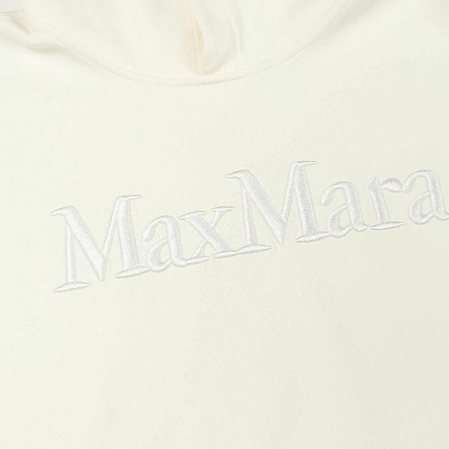 Max Mara S 'S Hoodie Visiera Logo Embroidery White Cotton — view 5