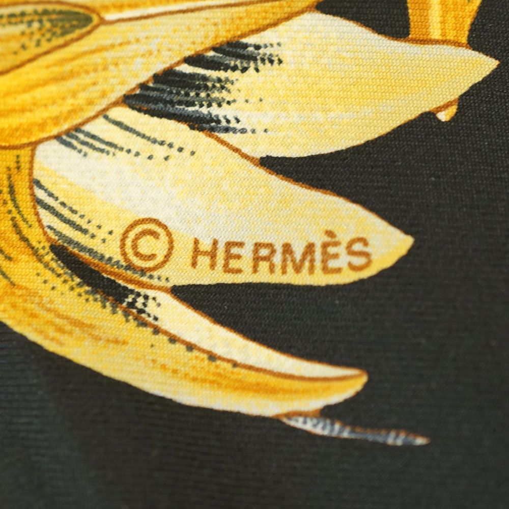 Hermes Carre 90 Scarf Passiflores Passion Flower Black Multicolor Silk 100% — view 9