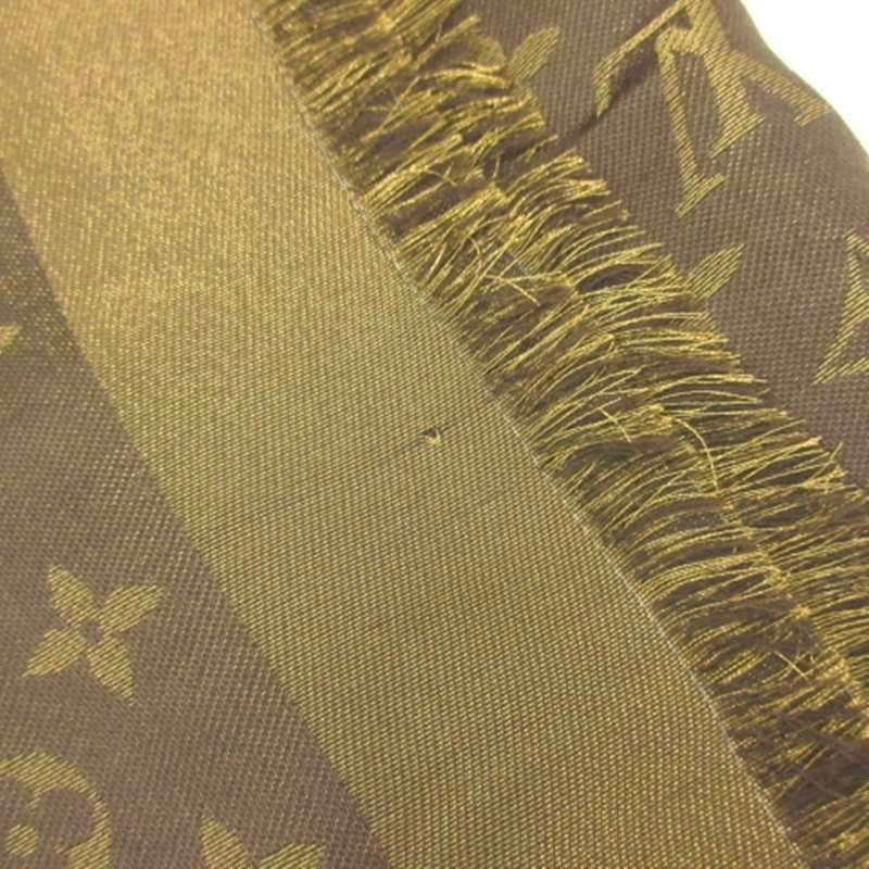 Louis Vuitton Monogram Shine Large Shawl Brown Scarf — view 7