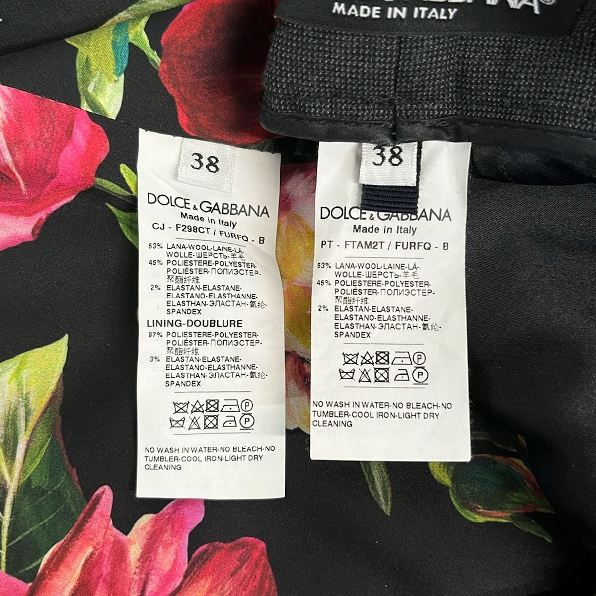 Dolce & Gabbana Pants Suit Black Dark Gray Shoulder — view 4