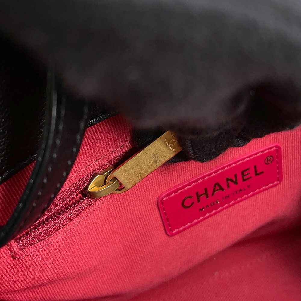 Chanel Chain Shoulder Bag Shopping Quilted CC Logo Lambskin Black — view 9