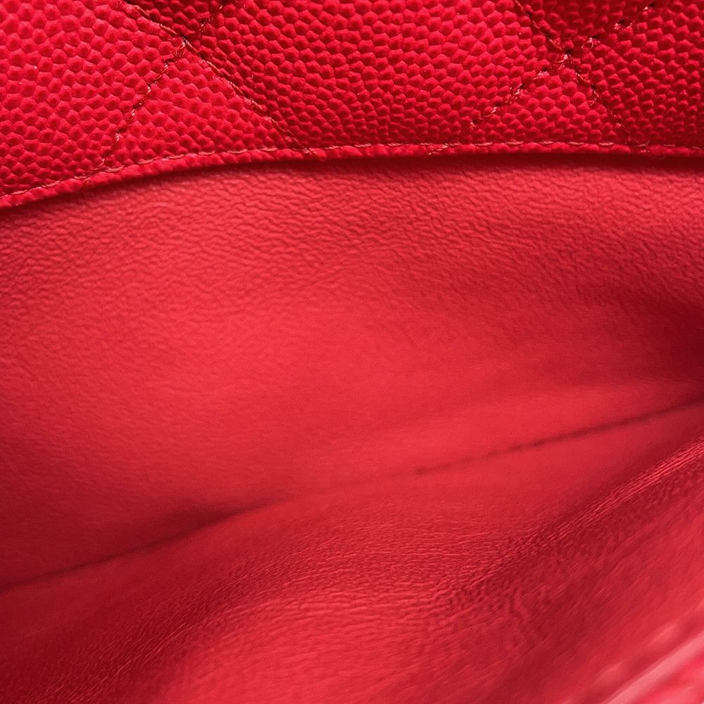 Chanel Chain Shoulder Bag CC Logo Quilted Caviar Leather — view 9
