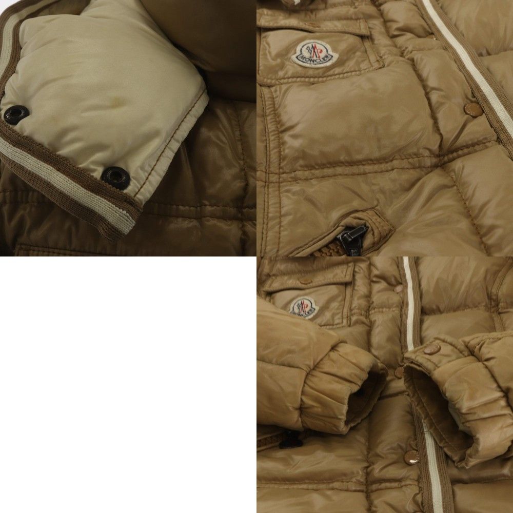 Moncler Quincy Down Jacket Hood Patch Logo 0 Beige — view 9