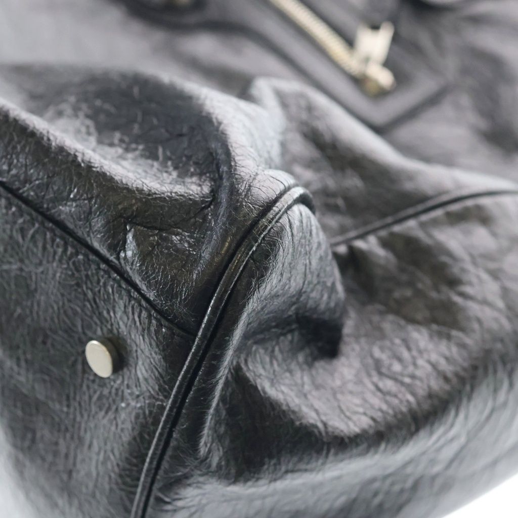 Balenciaga Classic Weekender Boston Bag Black Leather Silver — view 6