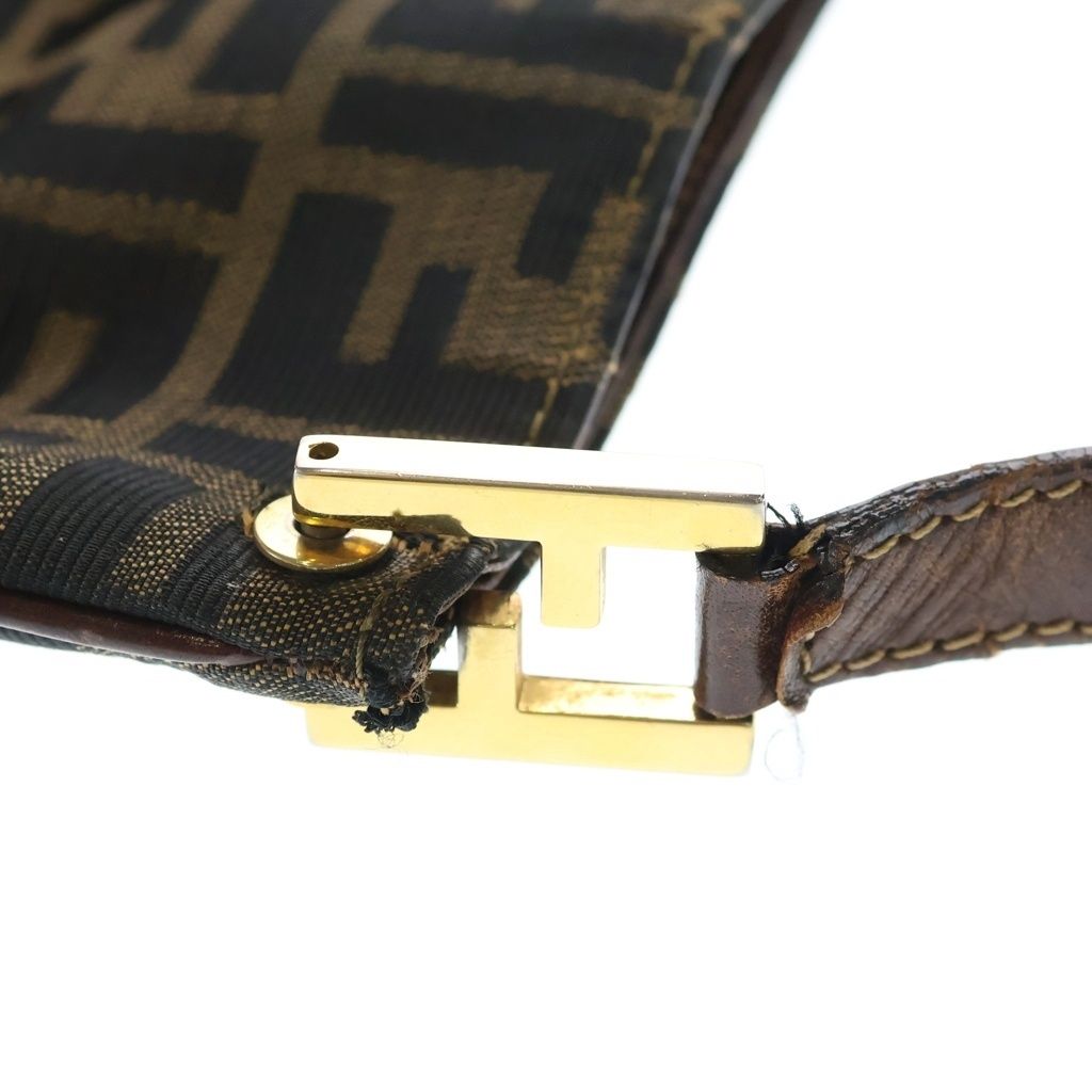 Fendi Zucca Shoulder Bag Brown Canvas Leather — view 7