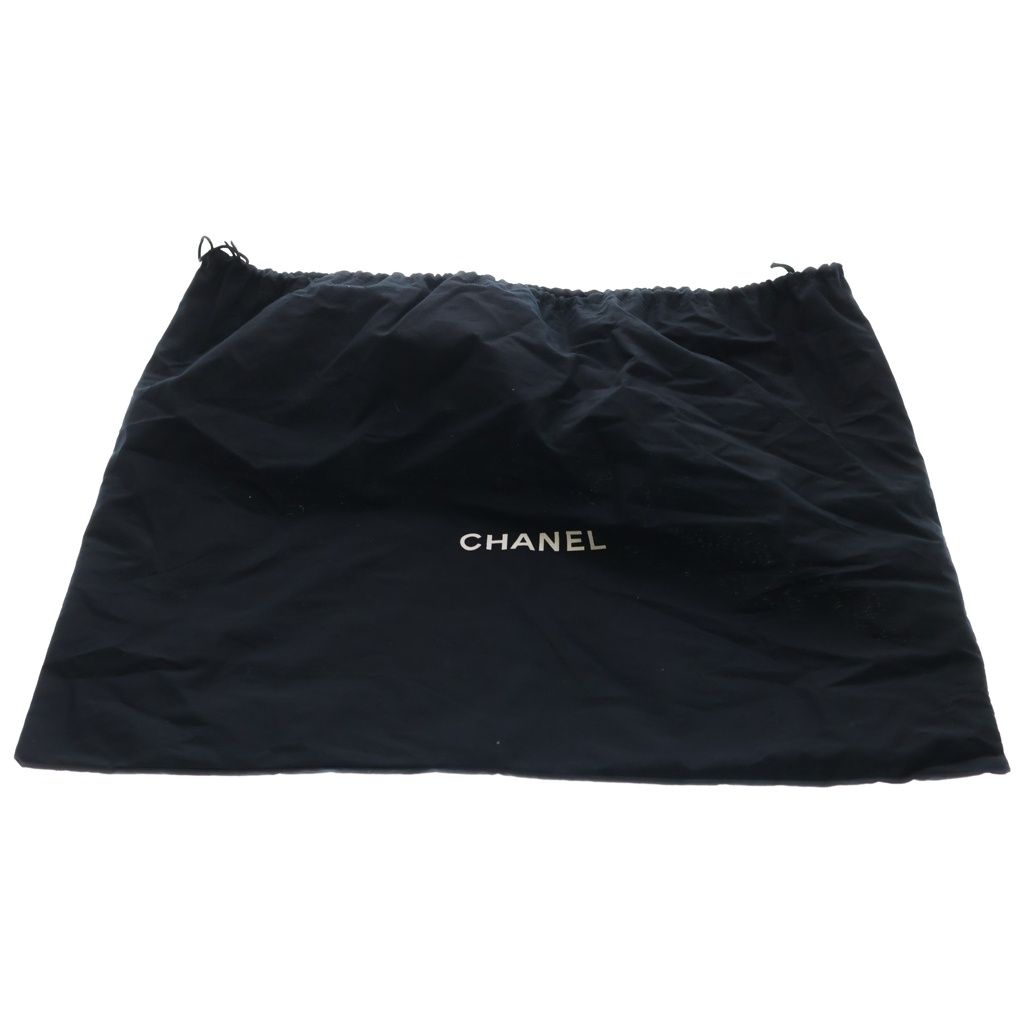 Chanel Quilted Chain Tote Black Leather Calf Hair Silver — view 7