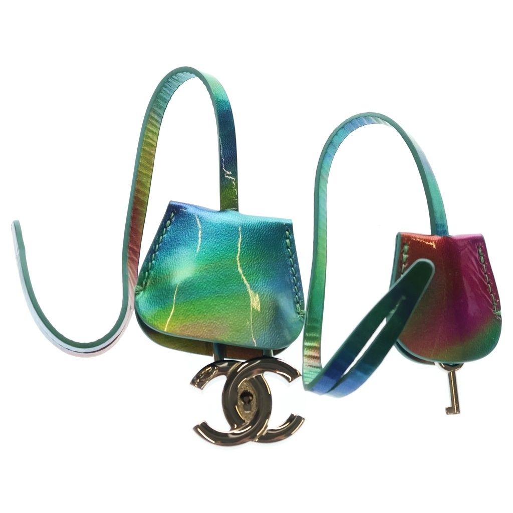 Chanel CC Filigree Vinyl Vanity Bag Rainbow Silver — view 6