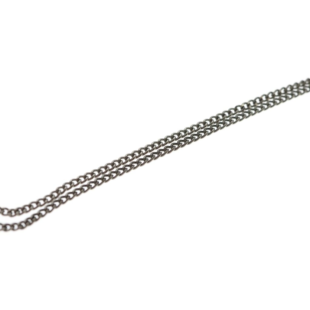 Chanel CC Logo Pendant Chain Silver Black White — view 6