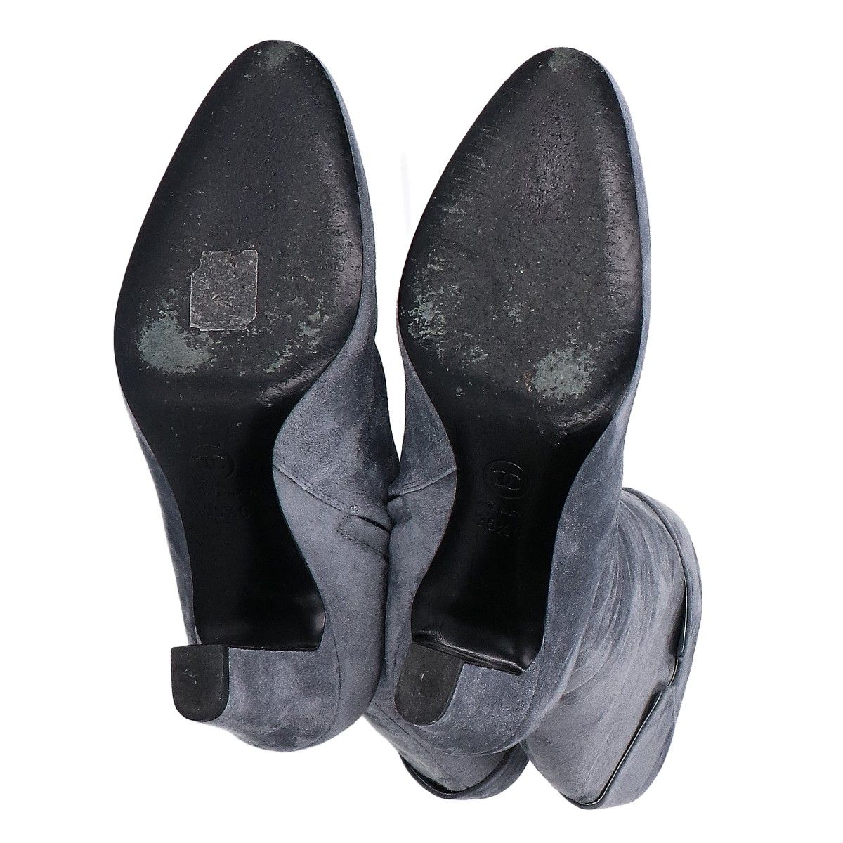 Chanel Gray Suede Long Boots — view 6
