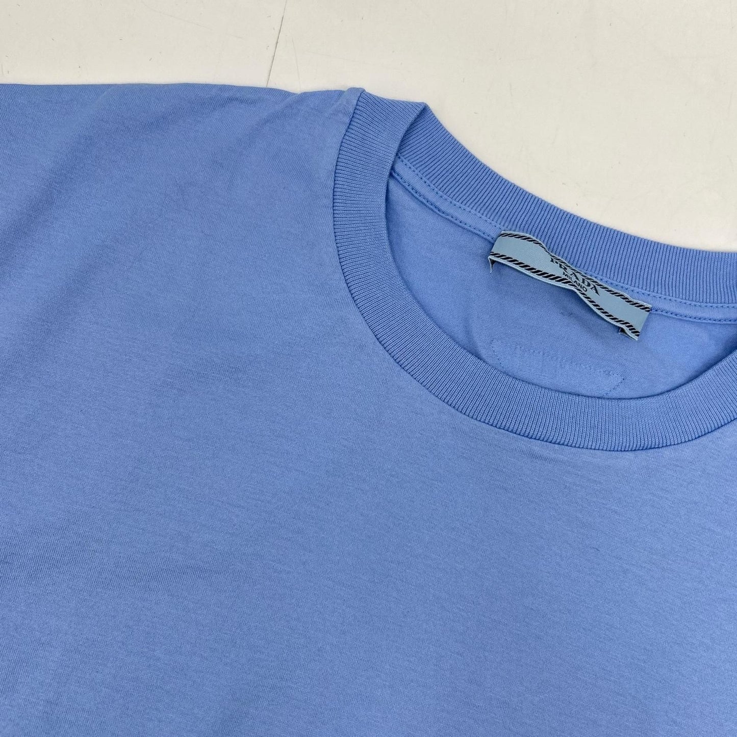 Prada Light Blue Cotton T-Shirt — view 7
