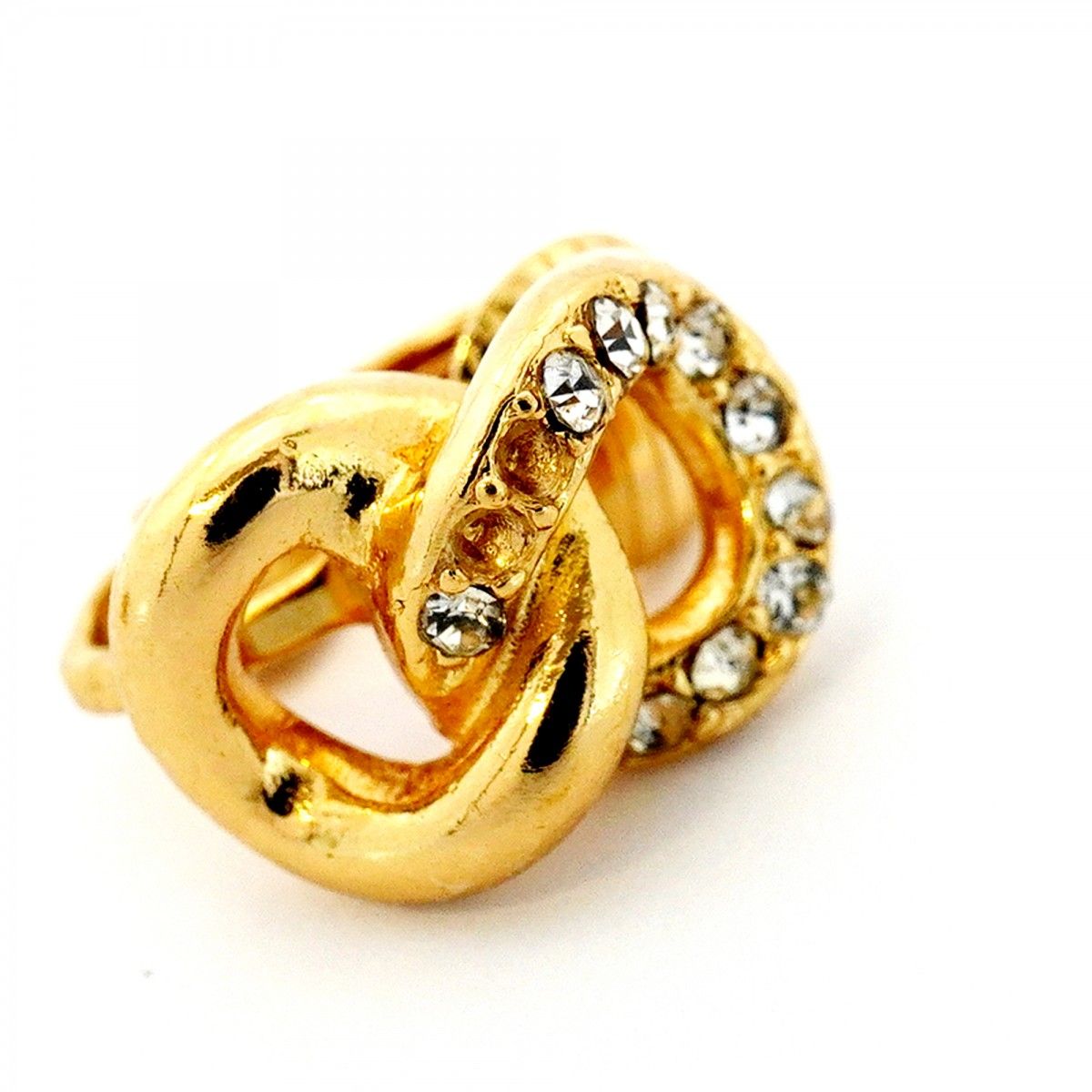 Dior Earrings Gold Plated Rhinestone — view 6