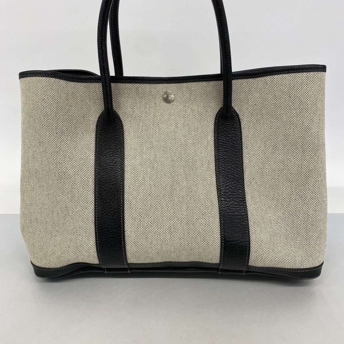 Hermes Tote Garden Party PM Toile Ash Black Beige Silver — view 9