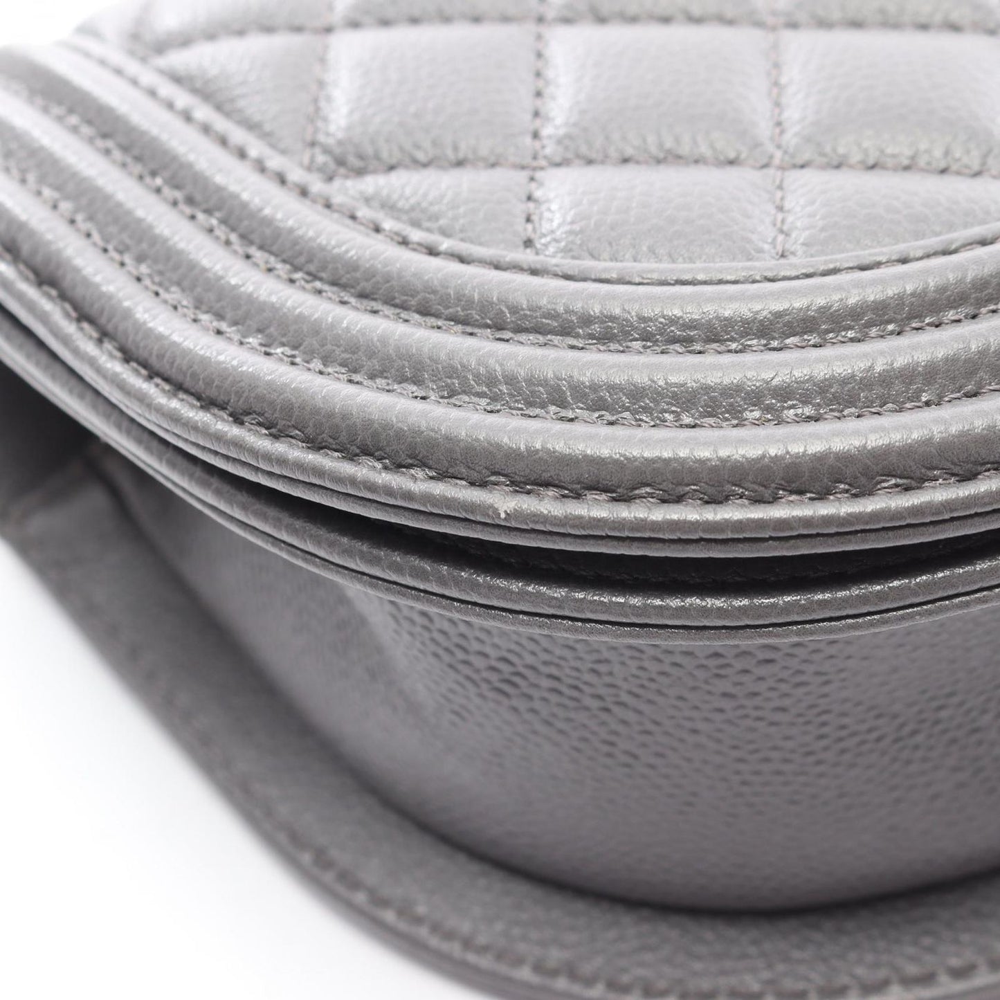 Chanel Shoulder Bag Bo Ischanel Smo le Gray Caviar Leather Bo Smo le — view 6