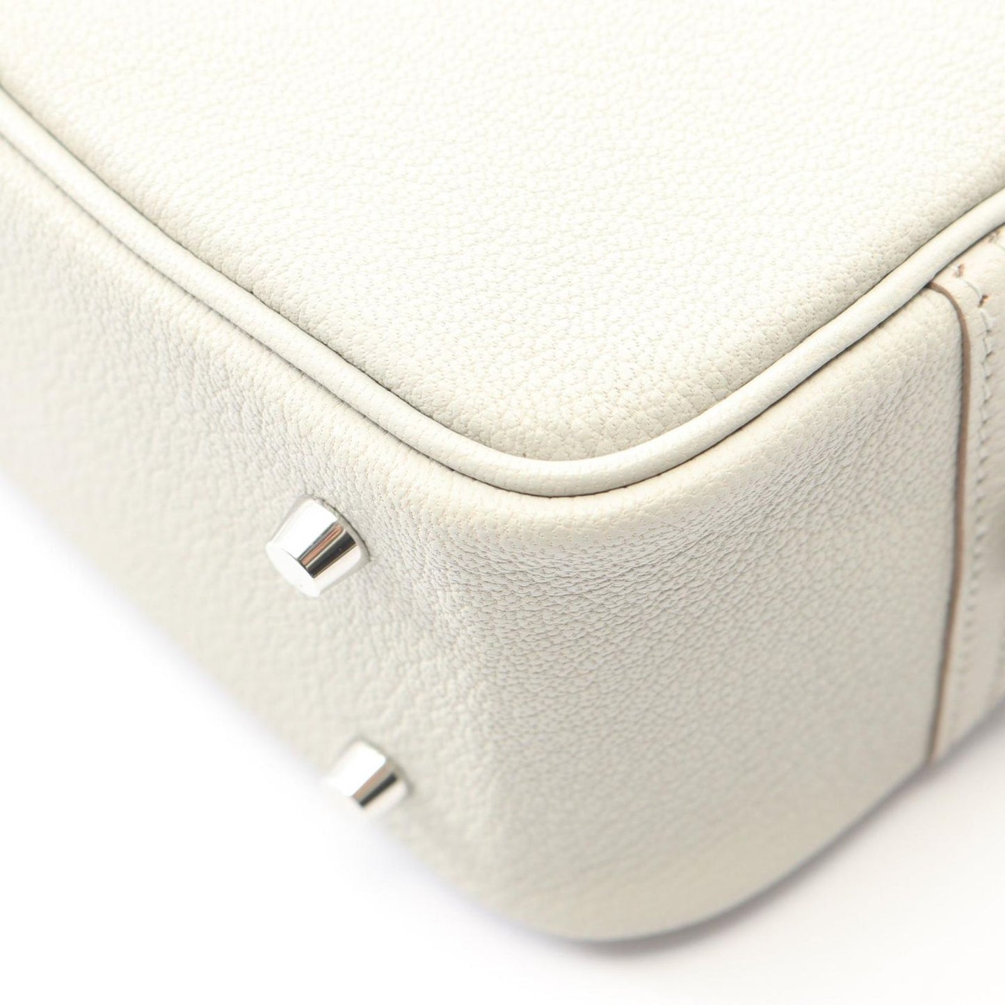Hermes Handbag Mini Plume 20 Gris Perle Leather — view 6