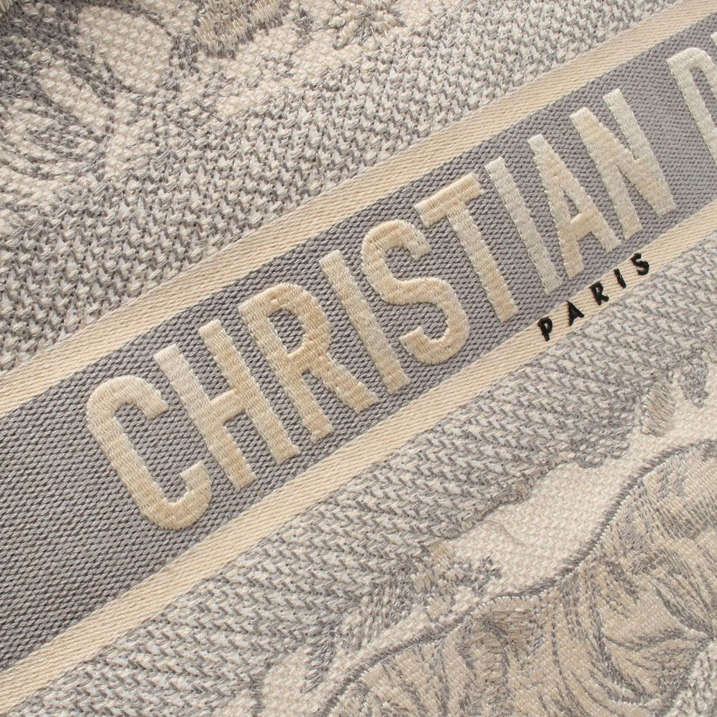 Dior Tote Book Toile de Jouy White Gray Canvas — view 9