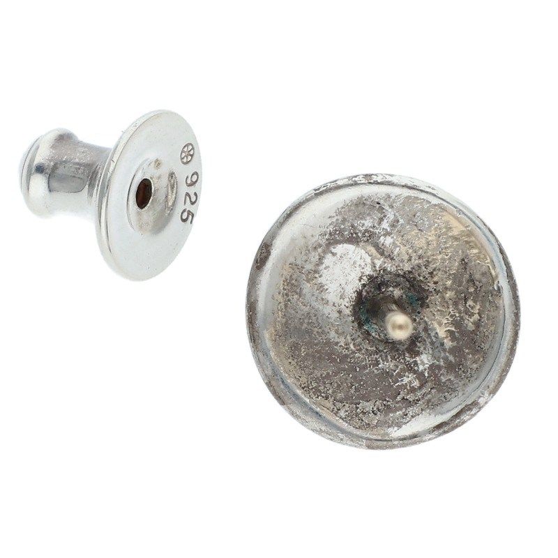 Chrome Hearts Stud Crsbll Cross Ball Silver Earrings — view 5