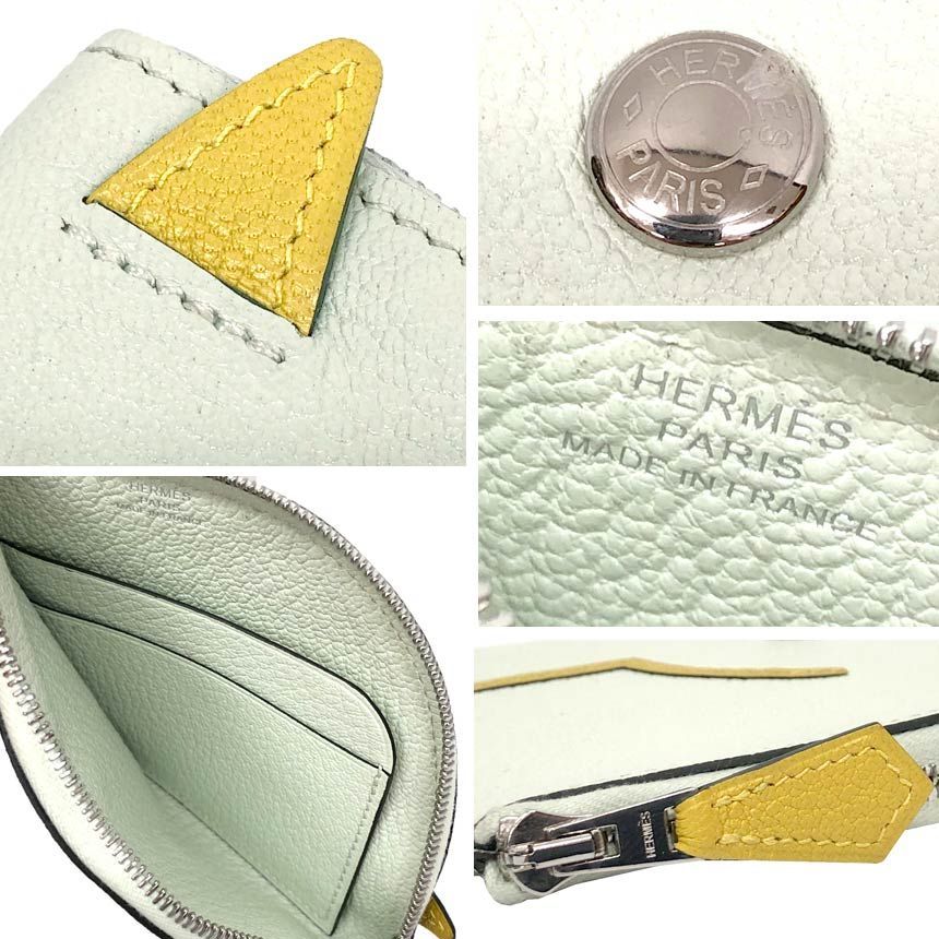 Hermes Coin Case Paddock Wallet Vert Fizz Cumin Chevre Mysore Horse — view 3