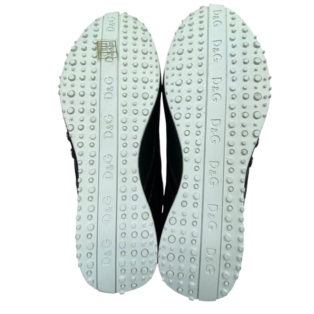 Dolce & Gabbana Swan Sneakers Low Cut Black Leather Logo & — view 9