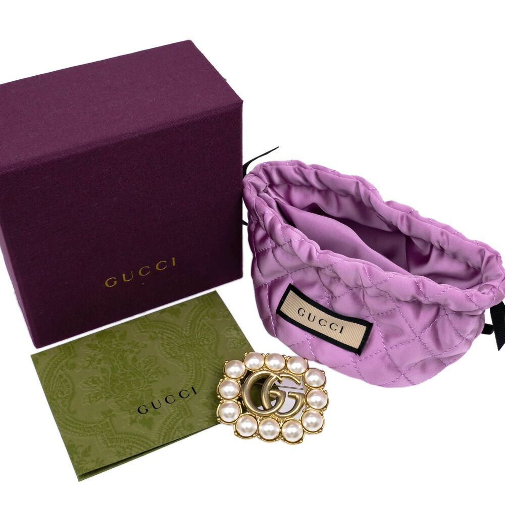 Gucci GG Pearl Brooch Double — view 9