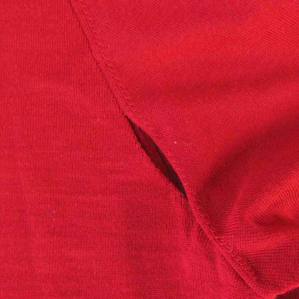 Louis Vuitton Elbow Patch Knit Sweater Crew Neck Wool Red Lightweight M HW — view 6