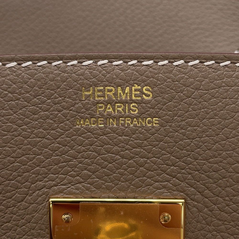 Hermes Shoulder Birkin 29 Etoupe Gold Handbag — view 9