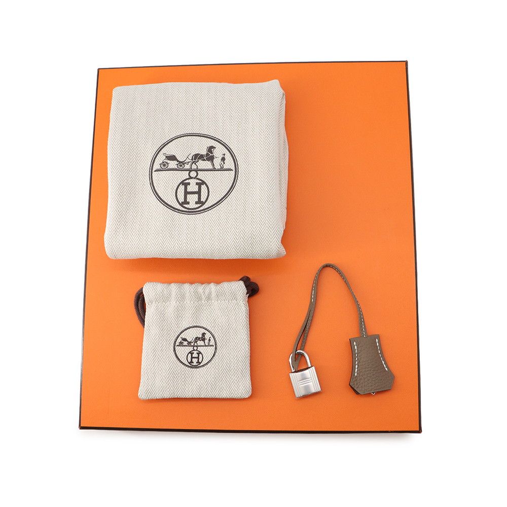 Hermes Birkin 25 Etoupe Silver Togo Handbag — view 9