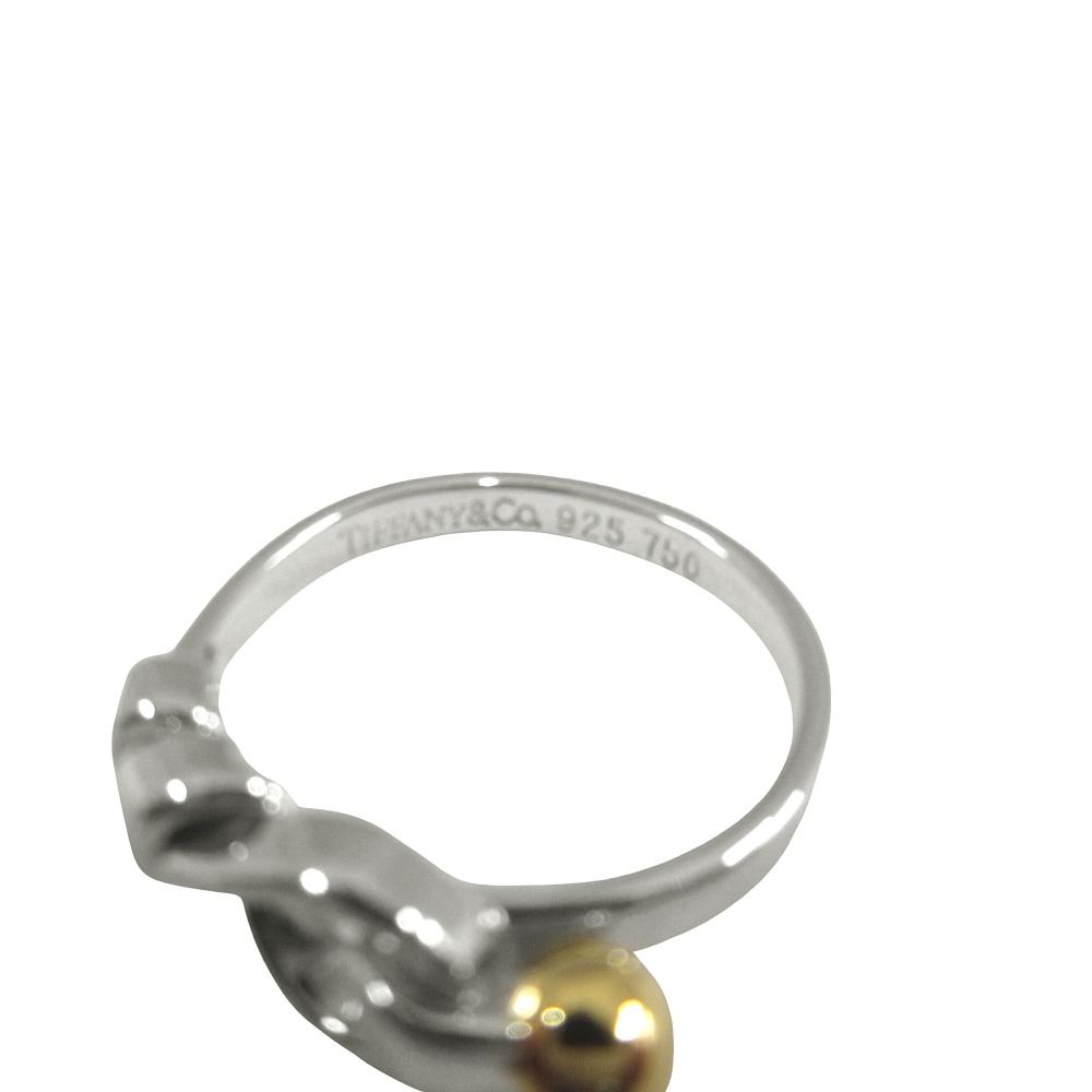 Tiffany & Co Polished 18k Hook Eye Ring 750 Silver Gold — view 4