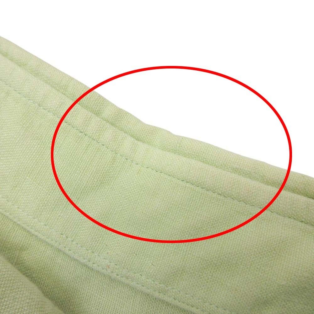 Hermes Linen 100% Shirt Top Short Sleeve Relaxed Fit 43 17 Yellow Green — view 7